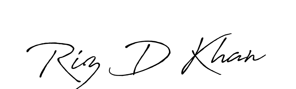 How to make Riz D Khan name signature. Use Antro_Vectra_Bolder style for creating short signs online. This is the latest handwritten sign. Riz D Khan signature style 7 images and pictures png