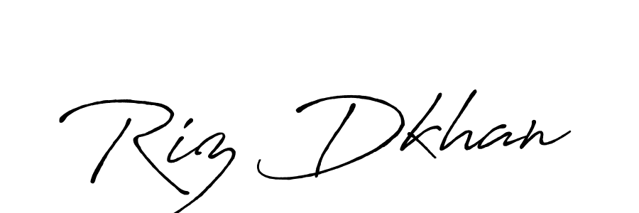 Riz Dkhan stylish signature style. Best Handwritten Sign (Antro_Vectra_Bolder) for my name. Handwritten Signature Collection Ideas for my name Riz Dkhan. Riz Dkhan signature style 7 images and pictures png