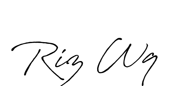 The best way (Antro_Vectra_Bolder) to make a short signature is to pick only two or three words in your name. The name Riz Wq include a total of six letters. For converting this name. Riz Wq signature style 7 images and pictures png