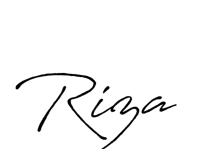 Make a beautiful signature design for name Riza. With this signature (Antro_Vectra_Bolder) style, you can create a handwritten signature for free. Riza signature style 7 images and pictures png