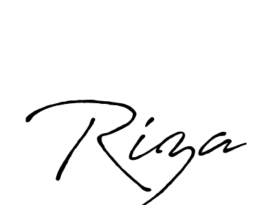 Make a beautiful signature design for name Riza. With this signature (Antro_Vectra_Bolder) style, you can create a handwritten signature for free. Riza signature style 7 images and pictures png