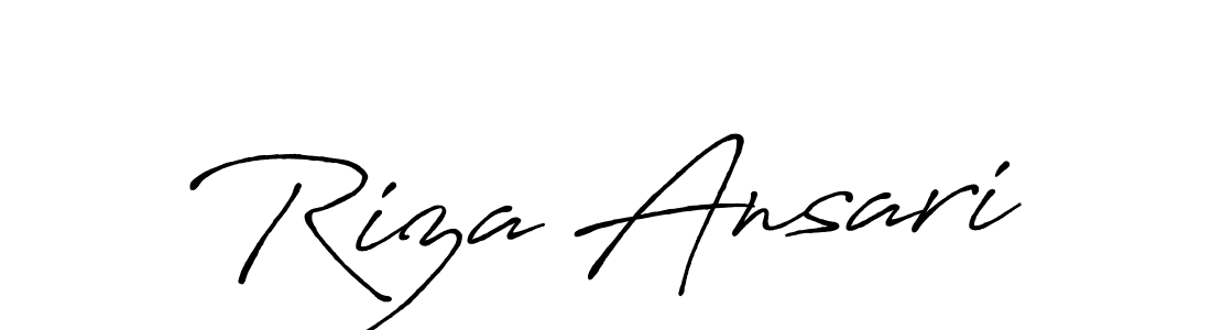 Use a signature maker to create a handwritten signature online. With this signature software, you can design (Antro_Vectra_Bolder) your own signature for name Riza Ansari. Riza Ansari signature style 7 images and pictures png