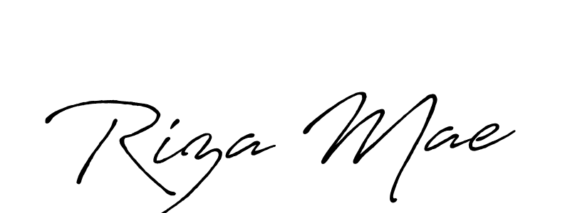 Riza Mae stylish signature style. Best Handwritten Sign (Antro_Vectra_Bolder) for my name. Handwritten Signature Collection Ideas for my name Riza Mae. Riza Mae signature style 7 images and pictures png