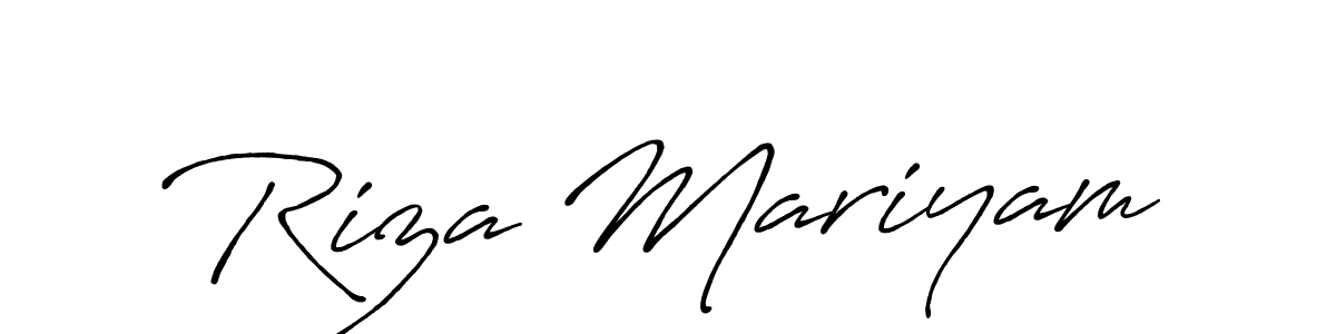 Design your own signature with our free online signature maker. With this signature software, you can create a handwritten (Antro_Vectra_Bolder) signature for name Riza Mariyam. Riza Mariyam signature style 7 images and pictures png