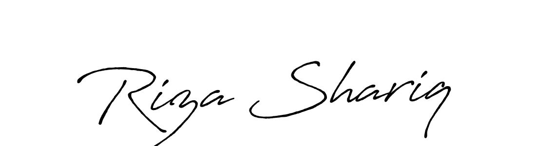 Riza Shariq stylish signature style. Best Handwritten Sign (Antro_Vectra_Bolder) for my name. Handwritten Signature Collection Ideas for my name Riza Shariq. Riza Shariq signature style 7 images and pictures png
