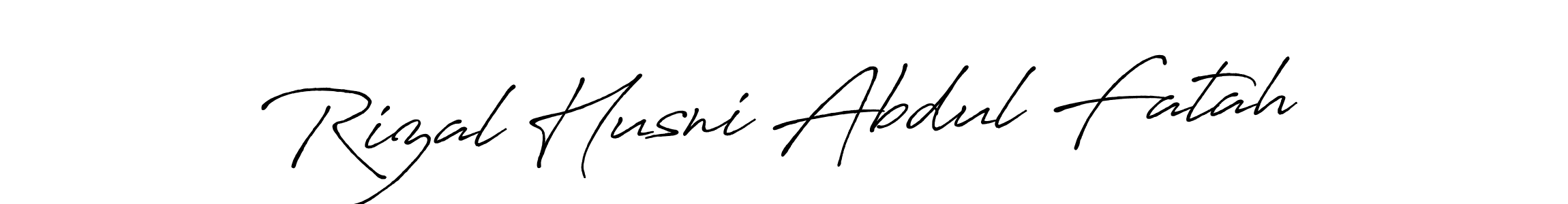 Design your own signature with our free online signature maker. With this signature software, you can create a handwritten (Antro_Vectra_Bolder) signature for name Rizal Husni Abdul Fatah. Rizal Husni Abdul Fatah signature style 7 images and pictures png