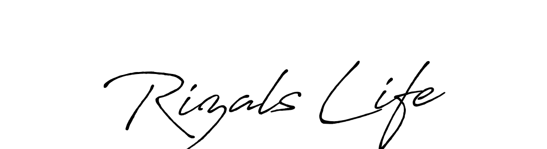 Rizals Life stylish signature style. Best Handwritten Sign (Antro_Vectra_Bolder) for my name. Handwritten Signature Collection Ideas for my name Rizals Life. Rizals Life signature style 7 images and pictures png