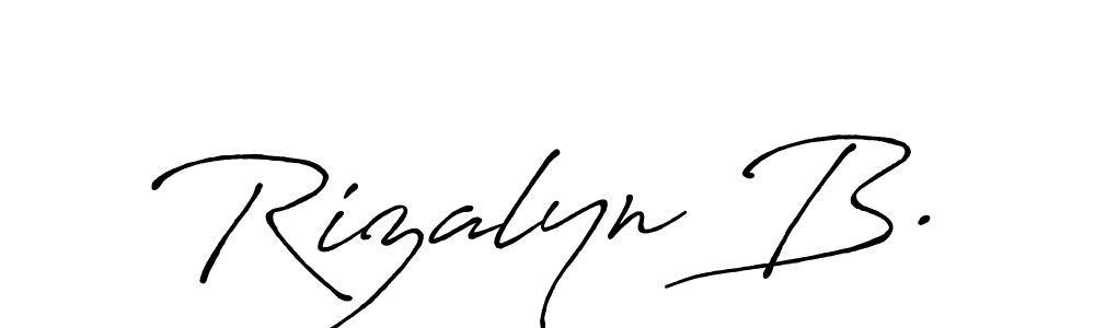 Similarly Antro_Vectra_Bolder is the best handwritten signature design. Signature creator online .You can use it as an online autograph creator for name Rizalyn B.. Rizalyn B. signature style 7 images and pictures png