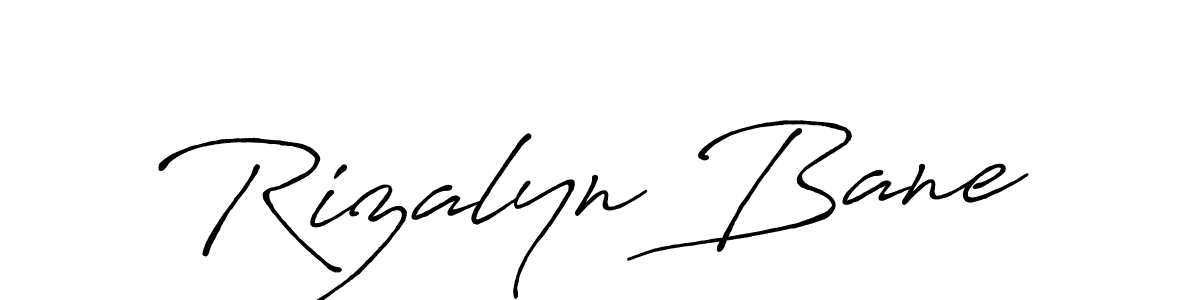 Create a beautiful signature design for name Rizalyn Bane. With this signature (Antro_Vectra_Bolder) fonts, you can make a handwritten signature for free. Rizalyn Bane signature style 7 images and pictures png