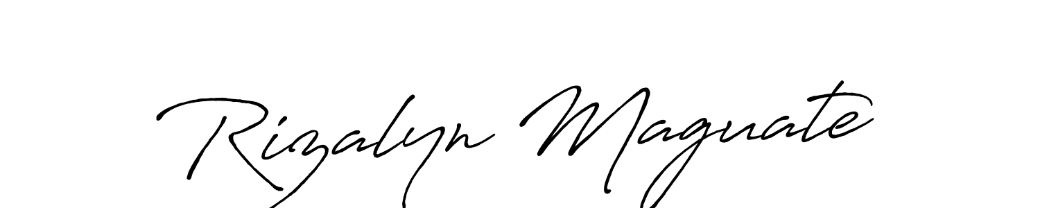 The best way (Antro_Vectra_Bolder) to make a short signature is to pick only two or three words in your name. The name Rizalyn Maguate include a total of six letters. For converting this name. Rizalyn Maguate signature style 7 images and pictures png