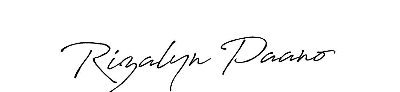 How to make Rizalyn Paano signature? Antro_Vectra_Bolder is a professional autograph style. Create handwritten signature for Rizalyn Paano name. Rizalyn Paano signature style 7 images and pictures png