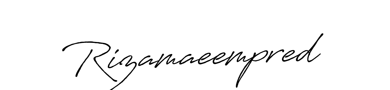 Make a beautiful signature design for name Rizamaeempred. With this signature (Antro_Vectra_Bolder) style, you can create a handwritten signature for free. Rizamaeempred signature style 7 images and pictures png