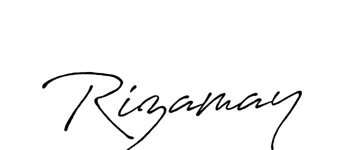 Make a beautiful signature design for name Rizamay. With this signature (Antro_Vectra_Bolder) style, you can create a handwritten signature for free. Rizamay signature style 7 images and pictures png
