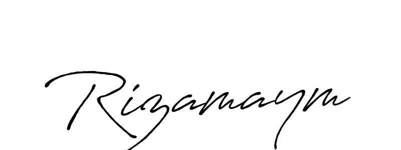 It looks lik you need a new signature style for name Rizamaym. Design unique handwritten (Antro_Vectra_Bolder) signature with our free signature maker in just a few clicks. Rizamaym signature style 7 images and pictures png