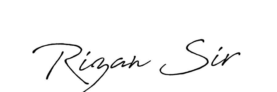 Create a beautiful signature design for name Rizan Sir. With this signature (Antro_Vectra_Bolder) fonts, you can make a handwritten signature for free. Rizan Sir signature style 7 images and pictures png