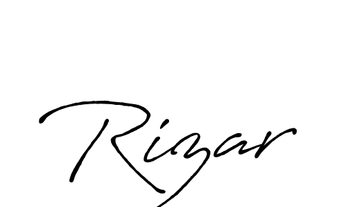 Create a beautiful signature design for name Rizar. With this signature (Antro_Vectra_Bolder) fonts, you can make a handwritten signature for free. Rizar signature style 7 images and pictures png