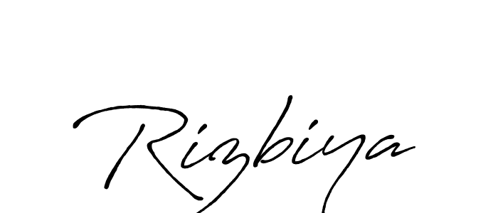 Design your own signature with our free online signature maker. With this signature software, you can create a handwritten (Antro_Vectra_Bolder) signature for name Rizbiya. Rizbiya signature style 7 images and pictures png