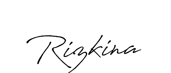 Make a beautiful signature design for name Rizkina. Use this online signature maker to create a handwritten signature for free. Rizkina signature style 7 images and pictures png