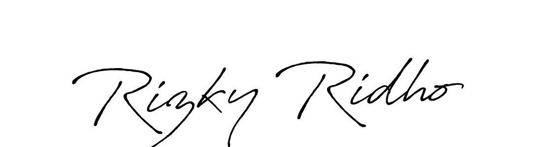 How to make Rizky Ridho signature? Antro_Vectra_Bolder is a professional autograph style. Create handwritten signature for Rizky Ridho name. Rizky Ridho signature style 7 images and pictures png