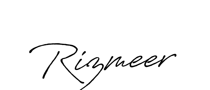 How to make Rizmeer name signature. Use Antro_Vectra_Bolder style for creating short signs online. This is the latest handwritten sign. Rizmeer signature style 7 images and pictures png