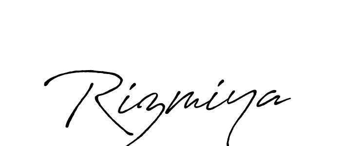 How to make Rizmiya name signature. Use Antro_Vectra_Bolder style for creating short signs online. This is the latest handwritten sign. Rizmiya signature style 7 images and pictures png