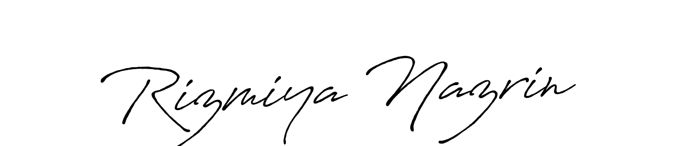 Make a short Rizmiya Nazrin signature style. Manage your documents anywhere anytime using Antro_Vectra_Bolder. Create and add eSignatures, submit forms, share and send files easily. Rizmiya Nazrin signature style 7 images and pictures png