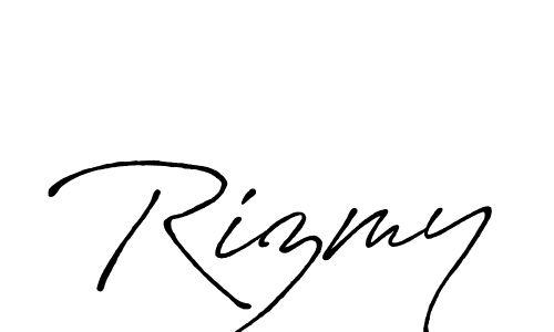 Make a beautiful signature design for name Rizmy. With this signature (Antro_Vectra_Bolder) style, you can create a handwritten signature for free. Rizmy signature style 7 images and pictures png