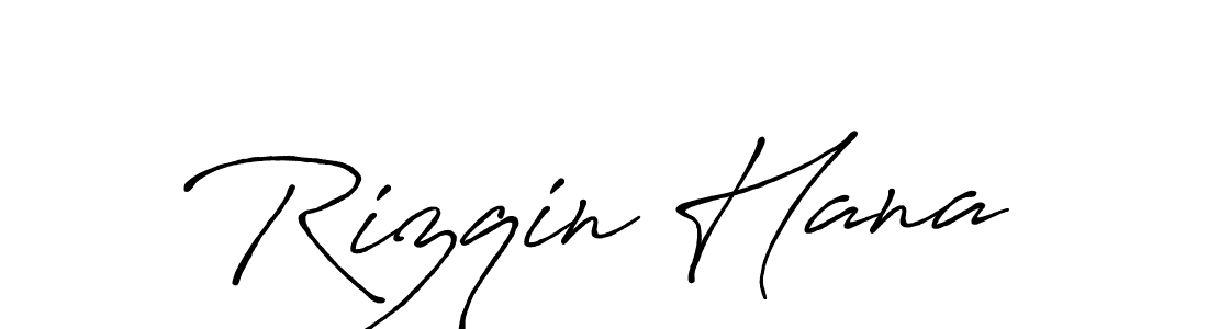 Once you've used our free online signature maker to create your best signature Antro_Vectra_Bolder style, it's time to enjoy all of the benefits that Rizqin Hana name signing documents. Rizqin Hana signature style 7 images and pictures png