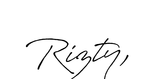 This is the best signature style for the Rizty, name. Also you like these signature font (Antro_Vectra_Bolder). Mix name signature. Rizty, signature style 7 images and pictures png