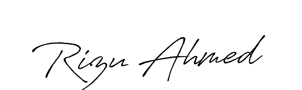 Make a beautiful signature design for name Rizu Ahmed. With this signature (Antro_Vectra_Bolder) style, you can create a handwritten signature for free. Rizu Ahmed signature style 7 images and pictures png