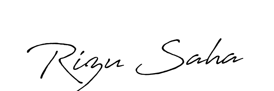 How to make Rizu Saha name signature. Use Antro_Vectra_Bolder style for creating short signs online. This is the latest handwritten sign. Rizu Saha signature style 7 images and pictures png