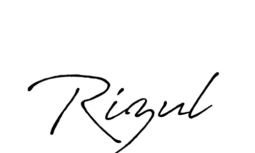 Create a beautiful signature design for name Rizul. With this signature (Antro_Vectra_Bolder) fonts, you can make a handwritten signature for free. Rizul signature style 7 images and pictures png