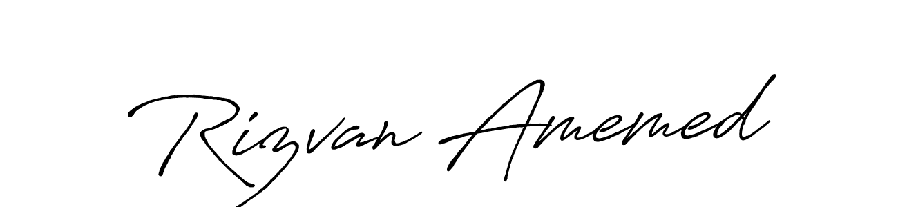 How to make Rizvan Amemed signature? Antro_Vectra_Bolder is a professional autograph style. Create handwritten signature for Rizvan Amemed name. Rizvan Amemed signature style 7 images and pictures png