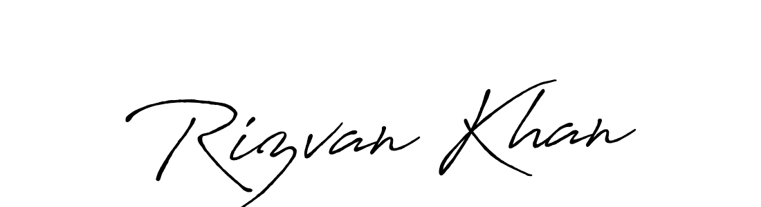 Make a beautiful signature design for name Rizvan Khan. With this signature (Antro_Vectra_Bolder) style, you can create a handwritten signature for free. Rizvan Khan signature style 7 images and pictures png