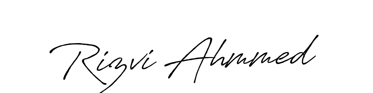 Similarly Antro_Vectra_Bolder is the best handwritten signature design. Signature creator online .You can use it as an online autograph creator for name Rizvi Ahmmed. Rizvi Ahmmed signature style 7 images and pictures png