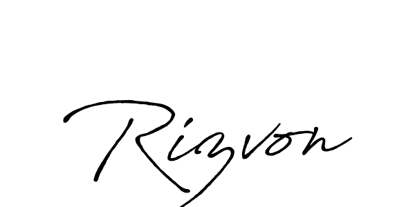 It looks lik you need a new signature style for name Rizvon. Design unique handwritten (Antro_Vectra_Bolder) signature with our free signature maker in just a few clicks. Rizvon signature style 7 images and pictures png