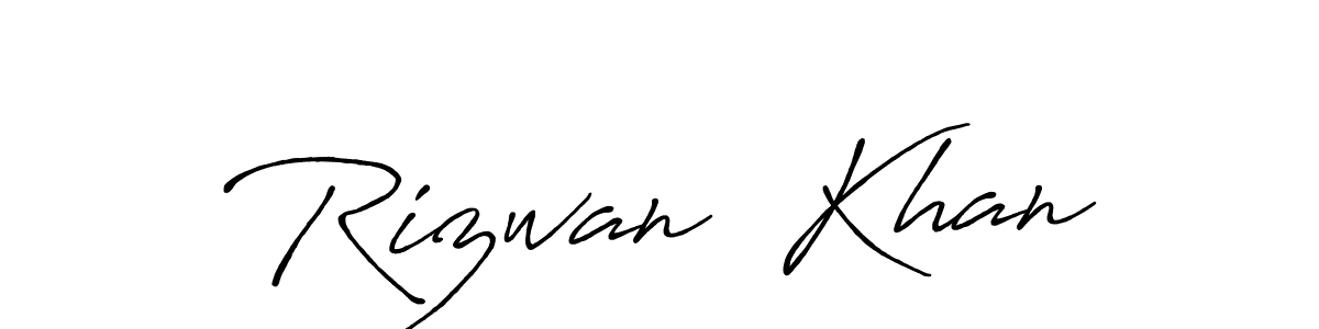 The best way (Antro_Vectra_Bolder) to make a short signature is to pick only two or three words in your name. The name Rizwan  Khan include a total of six letters. For converting this name. Rizwan  Khan signature style 7 images and pictures png