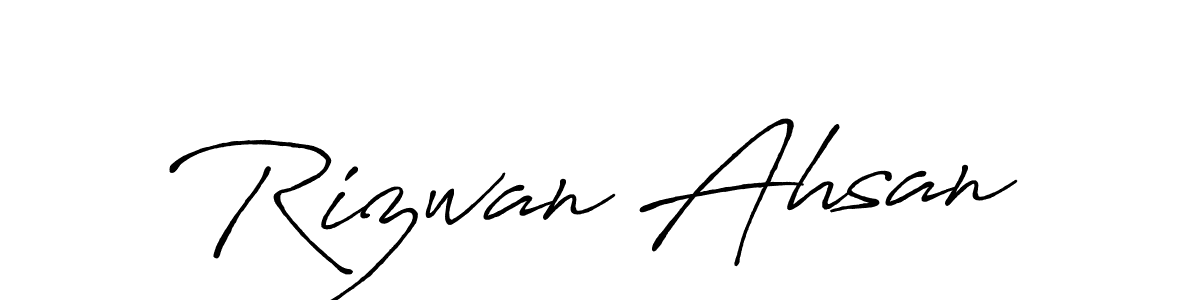 The best way (Antro_Vectra_Bolder) to make a short signature is to pick only two or three words in your name. The name Rizwan Ahsan include a total of six letters. For converting this name. Rizwan Ahsan signature style 7 images and pictures png