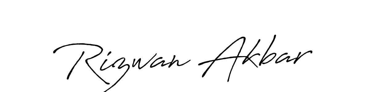 Make a beautiful signature design for name Rizwan Akbar. With this signature (Antro_Vectra_Bolder) style, you can create a handwritten signature for free. Rizwan Akbar signature style 7 images and pictures png