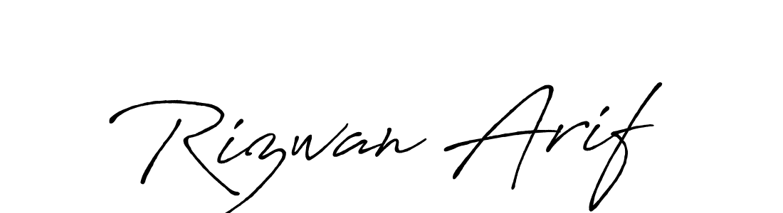 Rizwan Arif stylish signature style. Best Handwritten Sign (Antro_Vectra_Bolder) for my name. Handwritten Signature Collection Ideas for my name Rizwan Arif. Rizwan Arif signature style 7 images and pictures png