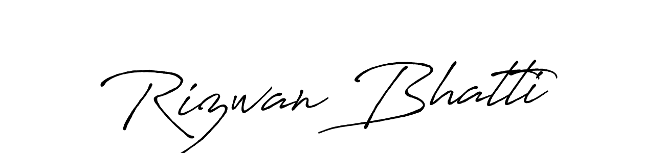 Make a beautiful signature design for name Rizwan Bhatti. With this signature (Antro_Vectra_Bolder) style, you can create a handwritten signature for free. Rizwan Bhatti signature style 7 images and pictures png