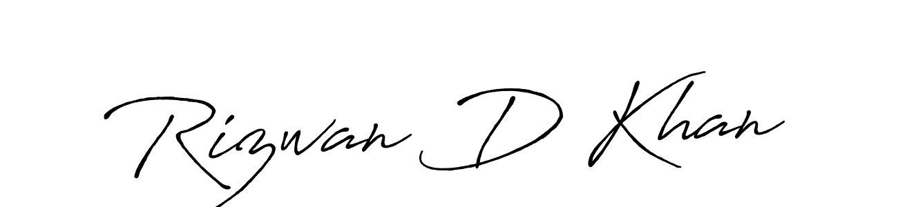 Antro_Vectra_Bolder is a professional signature style that is perfect for those who want to add a touch of class to their signature. It is also a great choice for those who want to make their signature more unique. Get Rizwan D Khan name to fancy signature for free. Rizwan D Khan signature style 7 images and pictures png