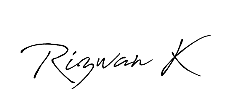 if you are searching for the best signature style for your name Rizwan K. so please give up your signature search. here we have designed multiple signature styles  using Antro_Vectra_Bolder. Rizwan K signature style 7 images and pictures png