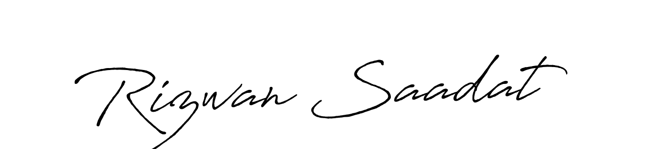 Make a beautiful signature design for name Rizwan Saadat. With this signature (Antro_Vectra_Bolder) style, you can create a handwritten signature for free. Rizwan Saadat signature style 7 images and pictures png