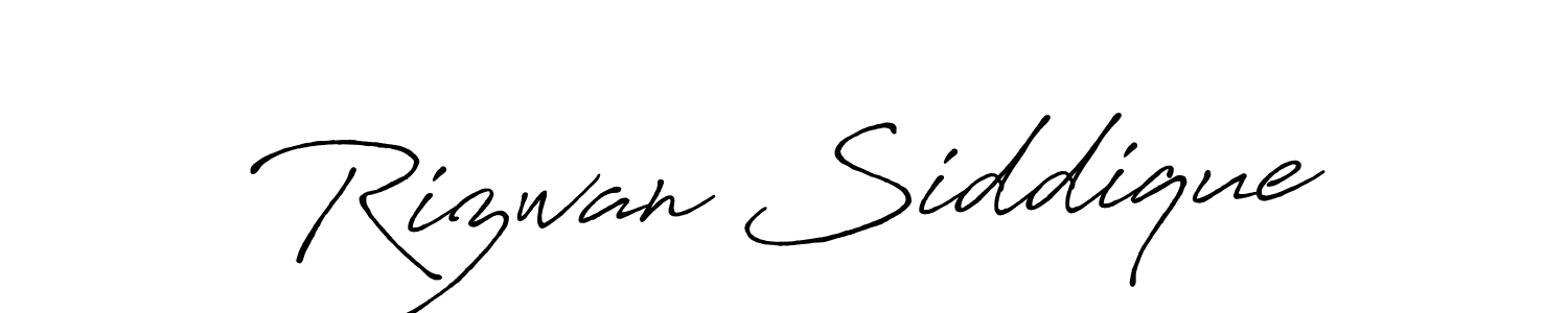How to make Rizwan Siddique name signature. Use Antro_Vectra_Bolder style for creating short signs online. This is the latest handwritten sign. Rizwan Siddique signature style 7 images and pictures png