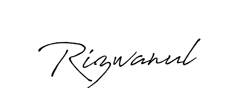 Design your own signature with our free online signature maker. With this signature software, you can create a handwritten (Antro_Vectra_Bolder) signature for name Rizwanul. Rizwanul signature style 7 images and pictures png