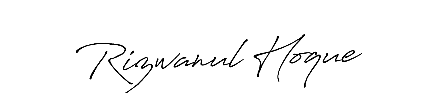Use a signature maker to create a handwritten signature online. With this signature software, you can design (Antro_Vectra_Bolder) your own signature for name Rizwanul Hoque. Rizwanul Hoque signature style 7 images and pictures png
