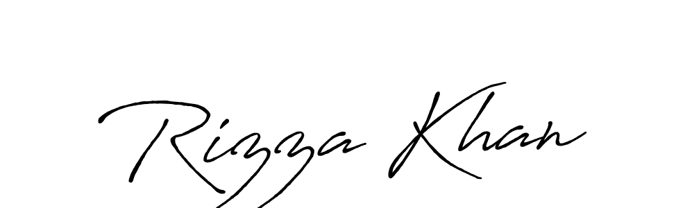 How to make Rizza Khan signature? Antro_Vectra_Bolder is a professional autograph style. Create handwritten signature for Rizza Khan name. Rizza Khan signature style 7 images and pictures png