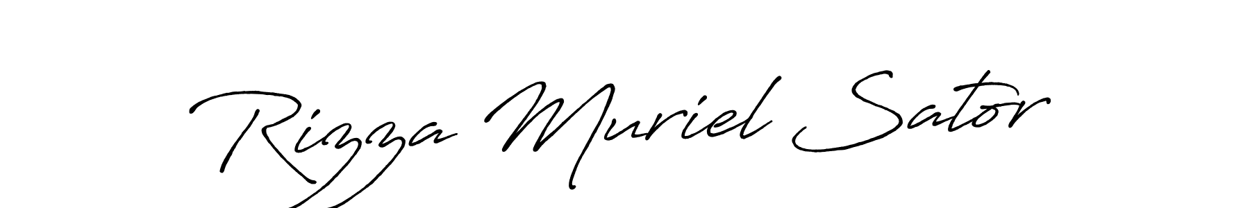 How to Draw Rizza Muriel Sator signature style? Antro_Vectra_Bolder is a latest design signature styles for name Rizza Muriel Sator. Rizza Muriel Sator signature style 7 images and pictures png