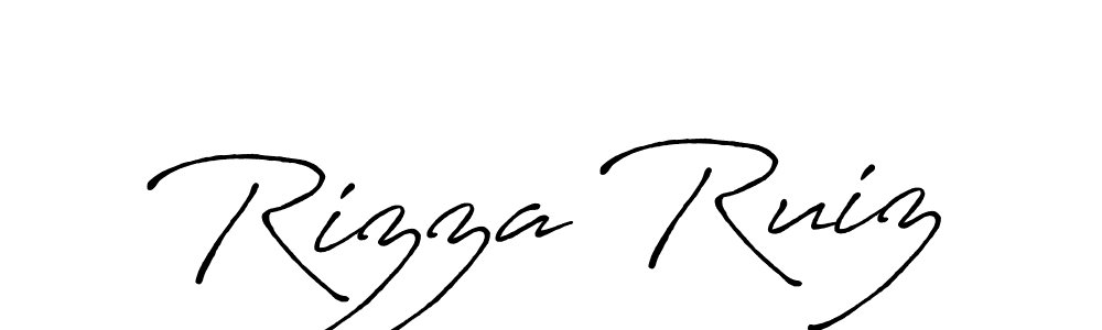 Rizza Ruiz stylish signature style. Best Handwritten Sign (Antro_Vectra_Bolder) for my name. Handwritten Signature Collection Ideas for my name Rizza Ruiz. Rizza Ruiz signature style 7 images and pictures png